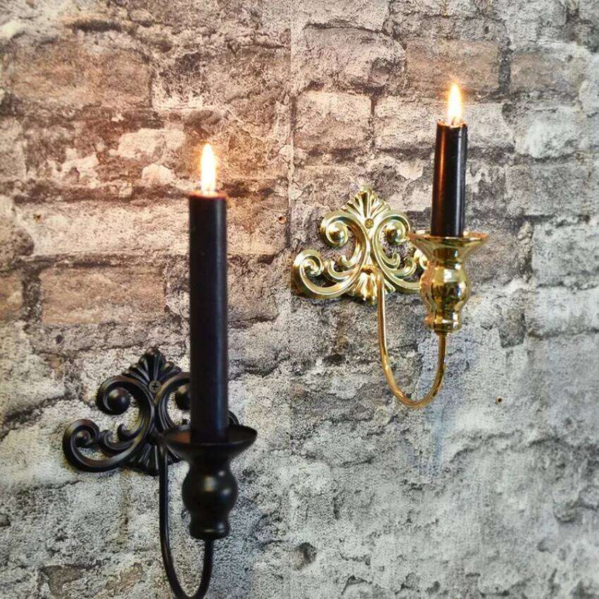 Hanging Metal Candlestick Wall Lamp Scented Decoration Gold Black Holder Home Bar Outdoor Candle Lantern H260310