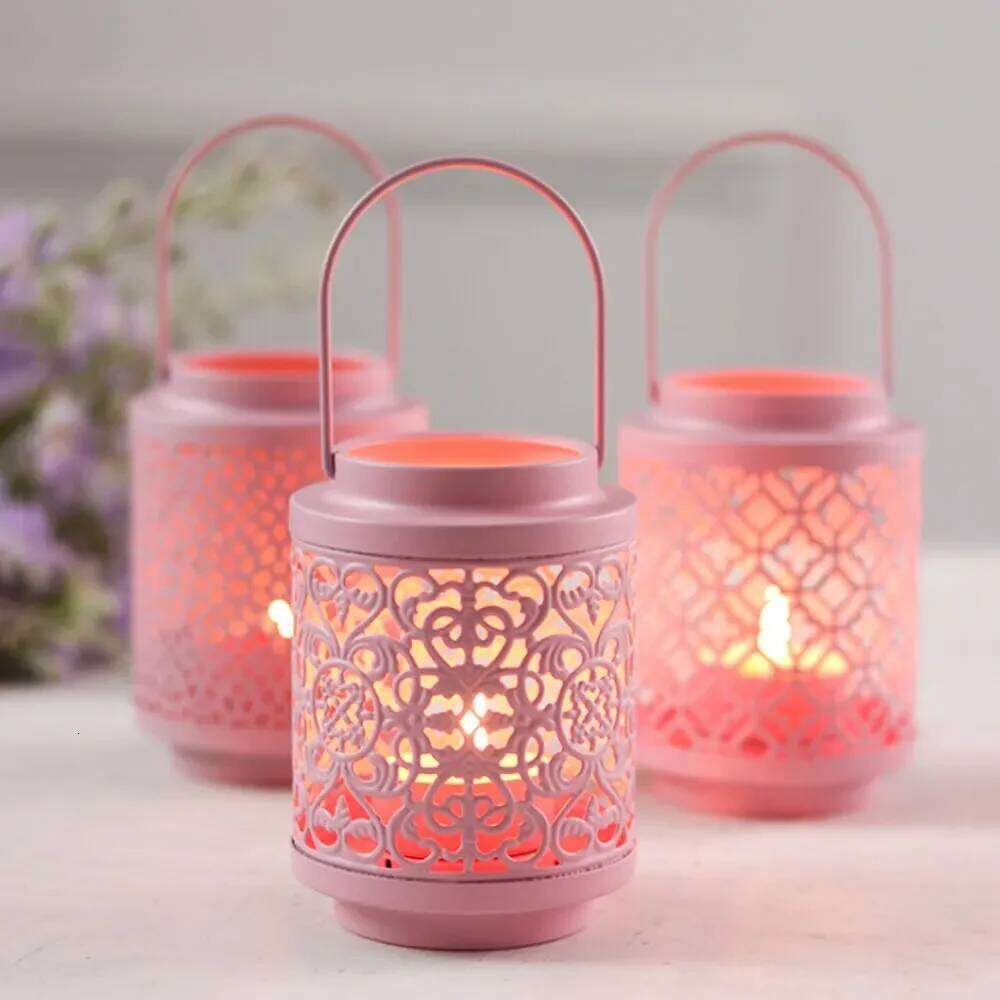 Creative Hollow Iron Lantern Home Decor Candle Holders Wedding Decoration Accessories Candlesticks For Candelabro Centerpiece H260310