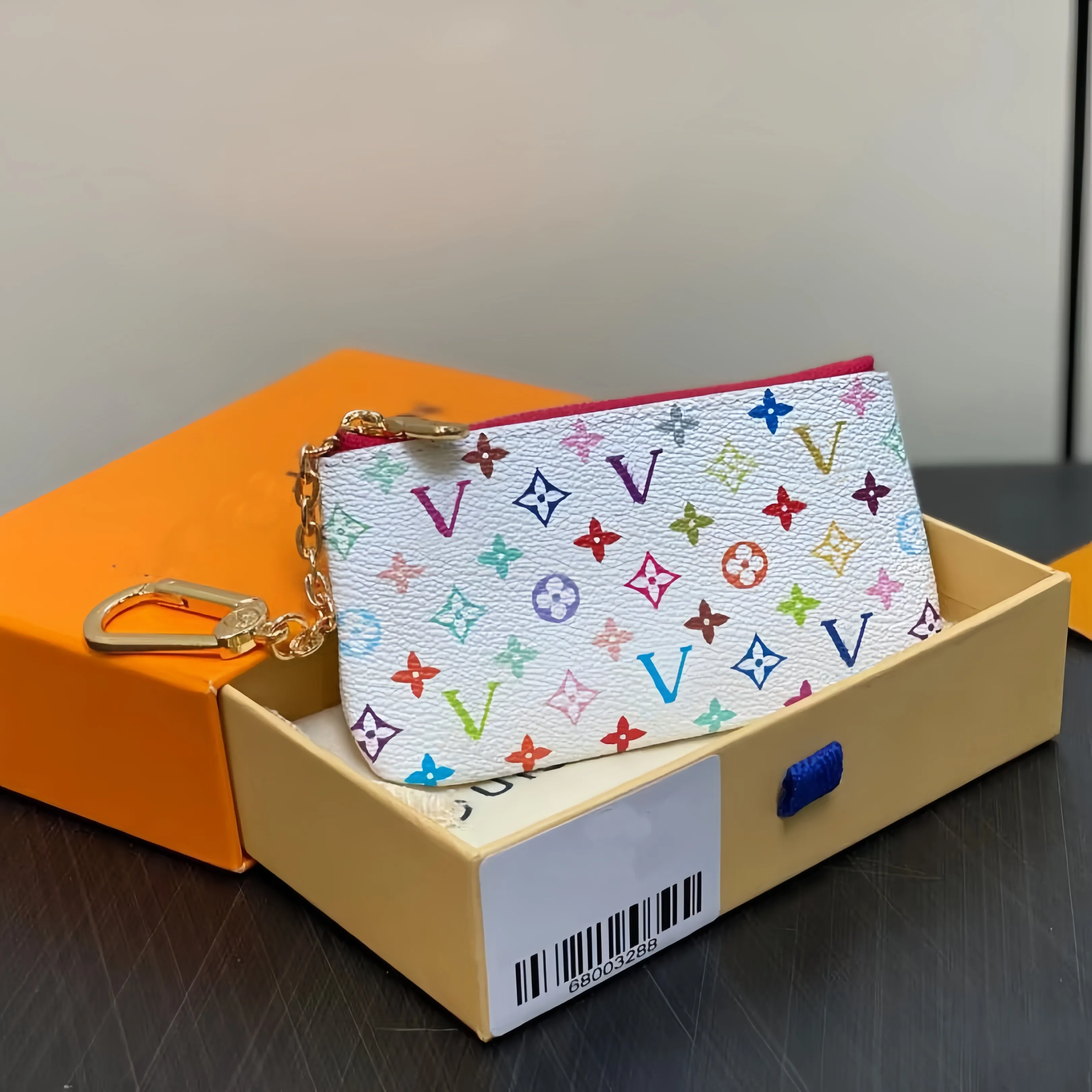 2026 KEY POUCH 62650 POCHETTE CLES Designers Fashion Women Men Key Ring Credit Card Holder Coin Purse Mini Wallet Leather Handbags Pink keybag 62650 AS