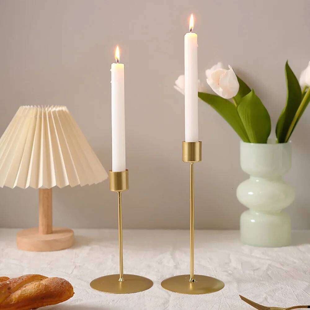 Nordic Light Luxury Candlestick Ornament Retro Candlelight Dinner Props Simple Home Romantic Meal Table Decorations H260310