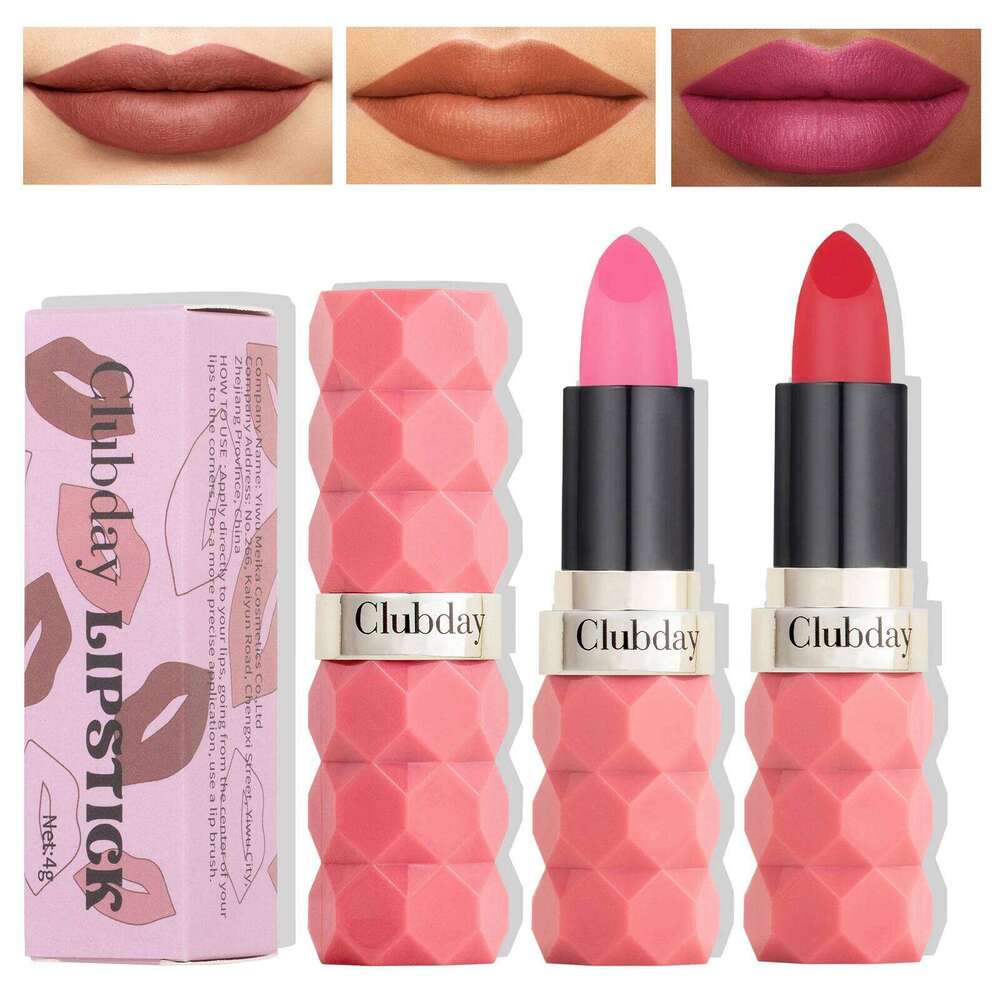 Waterproof Durable Easy To Wear Lipstick Natural Matte Red Velvet Stick Lip Coloring Makeup Women Beauty Cosmetics Z260310