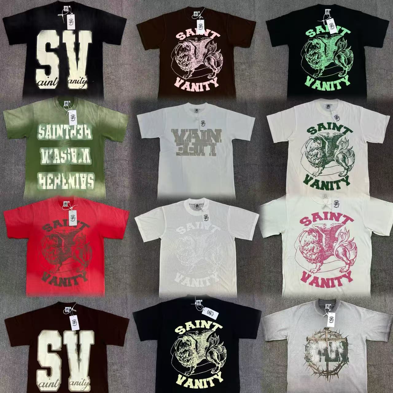 saint vanity t shirt for men graphic t shirt Streetwear Short Sleeve Tee Designer Fashion Casual Top Long Sleeve Shirt Urban Summer Oversized