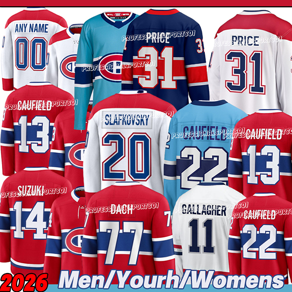 Montreal Canadien Jersey Hockey Jerseys #14 Nick Suzuki #93 Demidov Jersey #13 Cole Caufield #48 Lane Hutson #20 Juraj Slafkovsky Jersey
