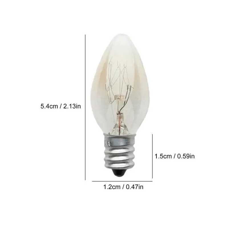 E12 Light Bulb 220V 10W Transparent Warm Color C7 Incandescent Tungsten Night Lamp Bulb Edison Retro Candle Light Blubs H260310