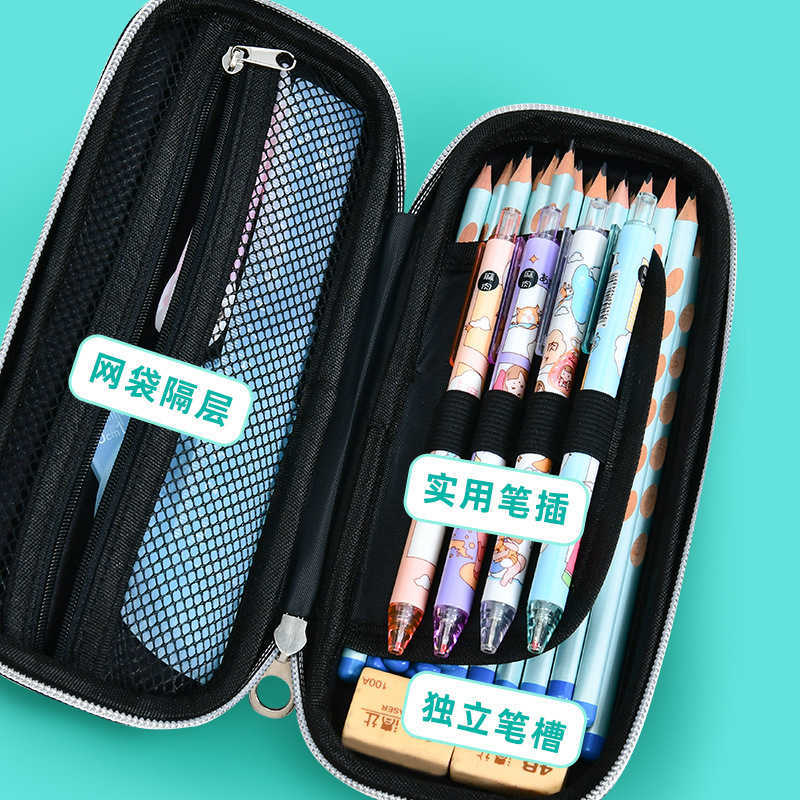 Decompression doll pencil box EVA primary school stationery box 3D kindergarten cartoon cute men and women creative pencil bag T260310