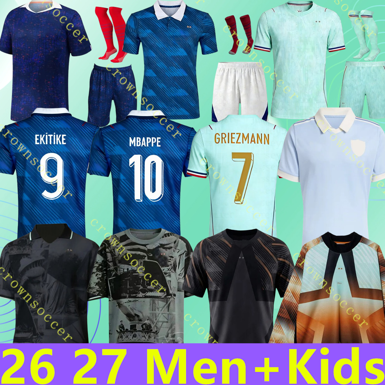 world cup 2026 french soccer jersey 26 27 MBAPPE THAUVIN BARCOLA OLISE EKITIKE KANTE DEMBELE Maillots de football shirt equipement de foot Men kids kit enfants France