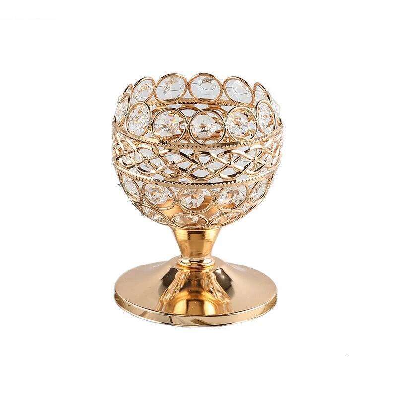 Delicate Glass Candlestick Metal Stand Modern Candles Ornament Candelabros Romantic Home Decor Candle Holders Wedding Decoration H260310