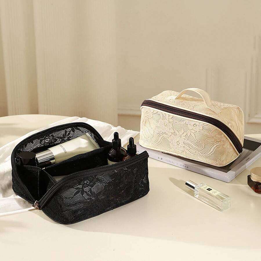 New Style Large Capacity Women's Lace Makeup Portable Outdoor Storage High Aesthetic Value Floral Pattern Cosmetic Bag XJ260310