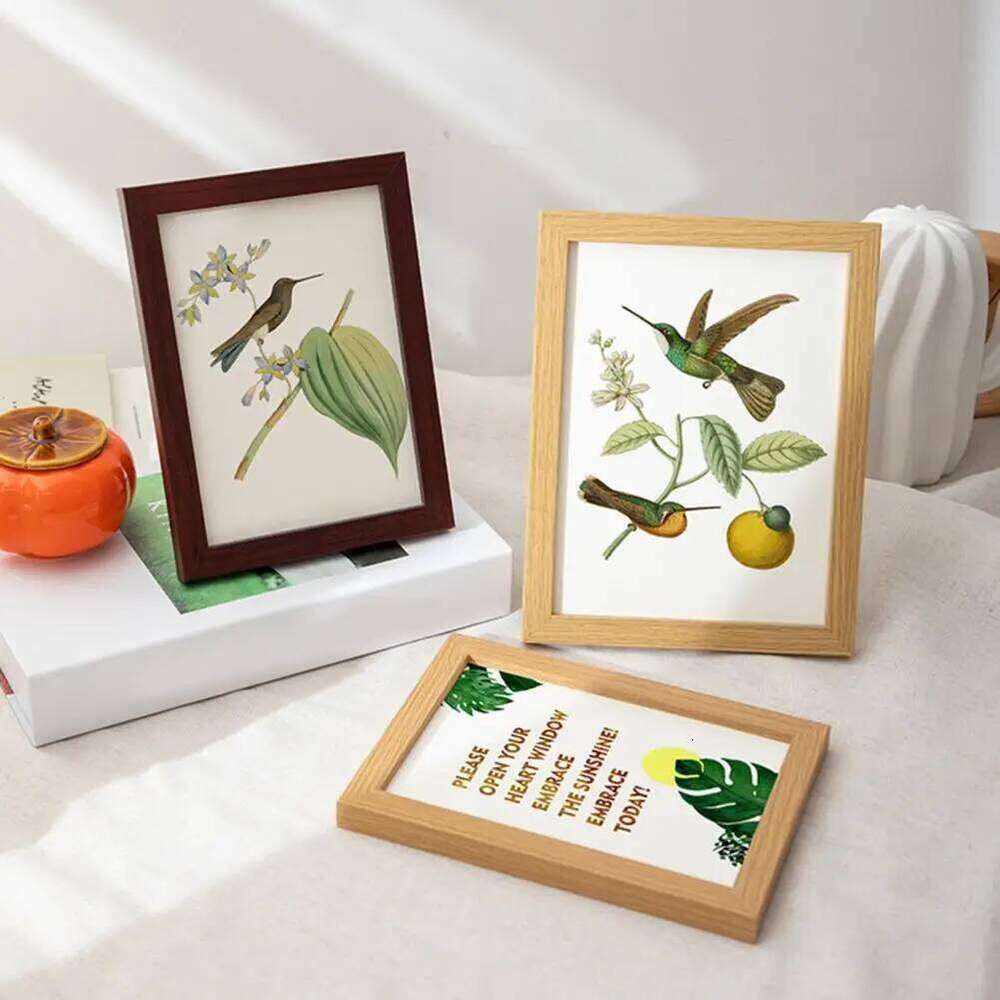 6/7/8/10-Inch/A4 Vintage Wooden Clear Glass Picture Display Frame Rustic Home Office Desktop Photo Holder Decoration H260310 - view 4