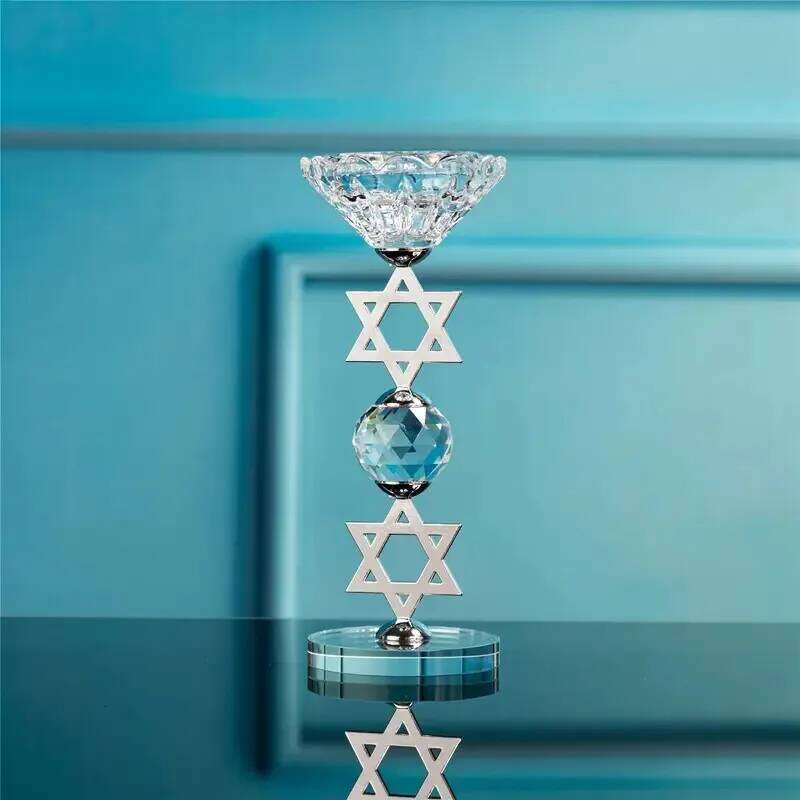 Hexagram Crystal Candle Holder Sacred Geometry Altar Stand for Meditation Yoga Healing Witchcraft Decor H260310