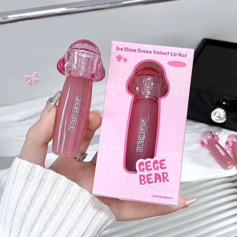 Gege Bear Matte Velvet Cute Pink Mud Cream Lip Clay Long-lasting Color Non-drying Lipstick Z260310