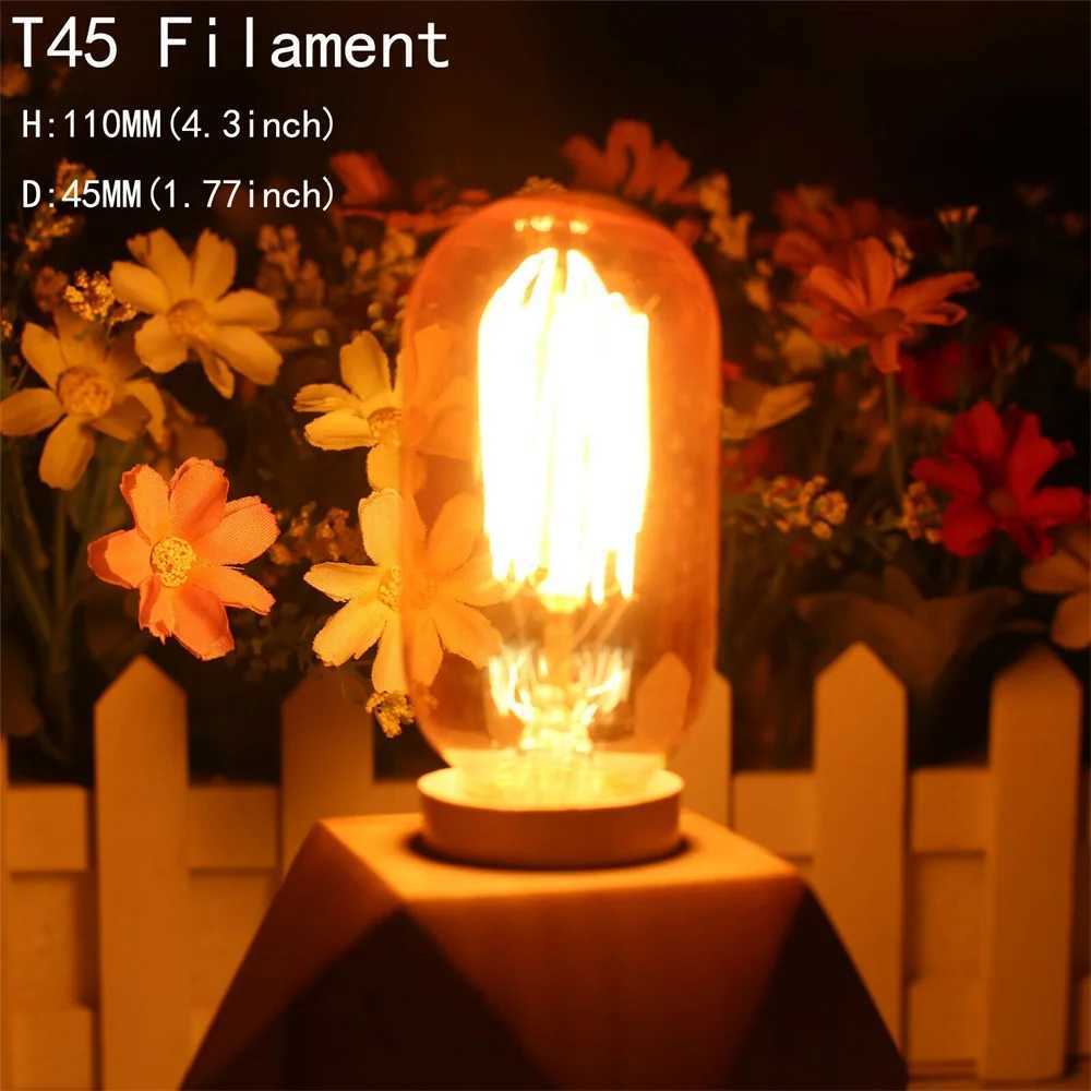 E27 Dimmable Vintage Edison Bulb Retro Lamp 40W T185 T225 T300 T45 Ampoule Incandescent Lights Filament 2700K 220V Warm White H260310