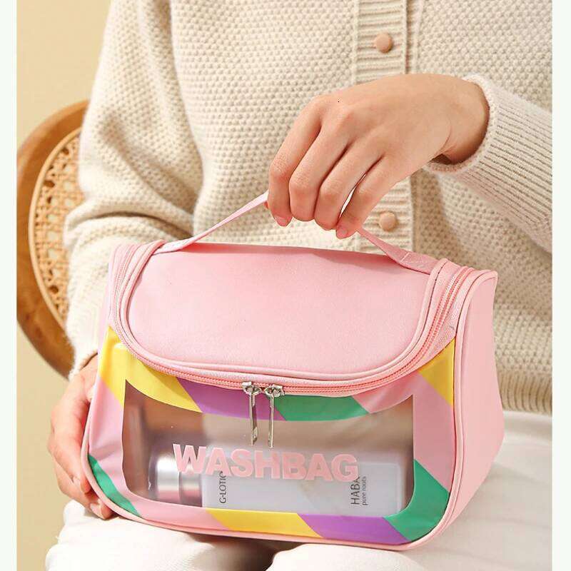 Storage Multi Functional Travel Outdoor Handheld Hanging Makeup PU Matte Visible Colorful Waterproof Toilet Bag XJ260310