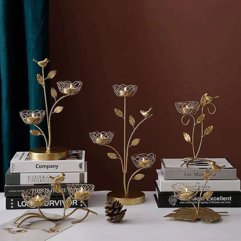 Nordic Ins Wind Iron Bird Candlestick Decoration Creative Home Romantic Table Candlelight Dinner Props H260310