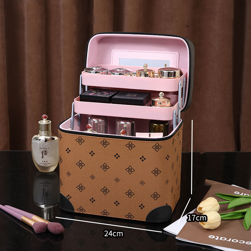 new Free delivery Cosmetic Bags Fashionable and lightweight portable makeup case portable multi-layer storage box
