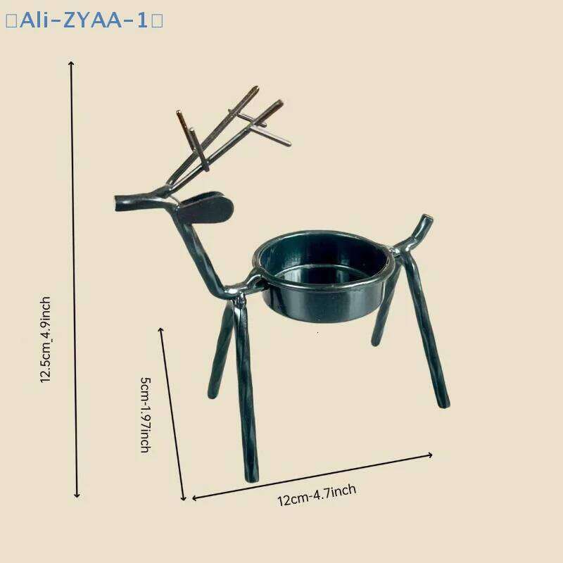 ZYAA-1Candlestick Reindeer Durable Iron Candlestick Christmas Halloween Home Decoration H260310