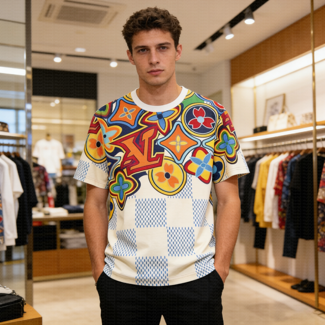 Men's Luxury Designer T Shirts Fashion Streetwear Hip Hop Crew Neck Short Sleeve Tees Casual Loose Fit Cotton Tops for Male Youth Street Style Clothing