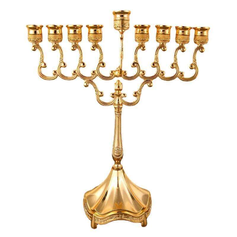 New Metal Silver/Gold Plated Candle Holders 9-Arms Stand Zinc Alloy High Quality Pillar For Wedding Portavelas Candelabra H260310