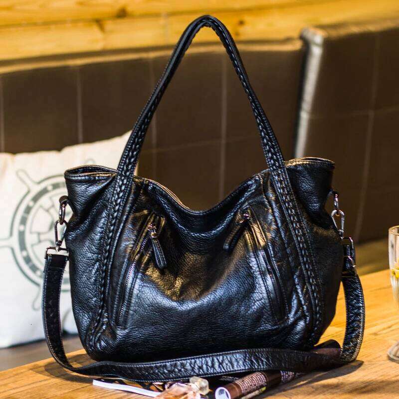 2025 New Woven Single Shoulder Crossbody Bag; Women's Soft Leather Handbag; Bucket Tote Bag XJ260310