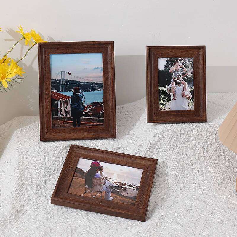 1pc deep walnut color plastic Nordic retro personality small table 4 "5" 6 "7" 8 10 "A4 photo frame H260310 - view 7