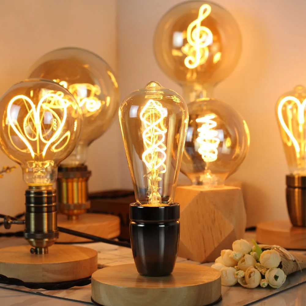 LED Edison Filament Bulbs Golden Art Lights ST64 G80 G95 G125 Dimmable E27 4W 8W 2700K 360 Degree Energy Lamps led lights H260310