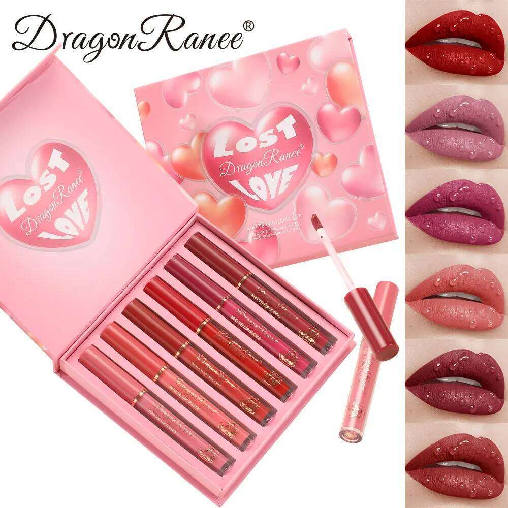Six-Piece Set, Matte Finish, Delicate Easy to Apply, Non-Stick, Waterproof Sweat-Proof, Versatile for Daily Use, Lip Gloss and Lipstick Set Z260310