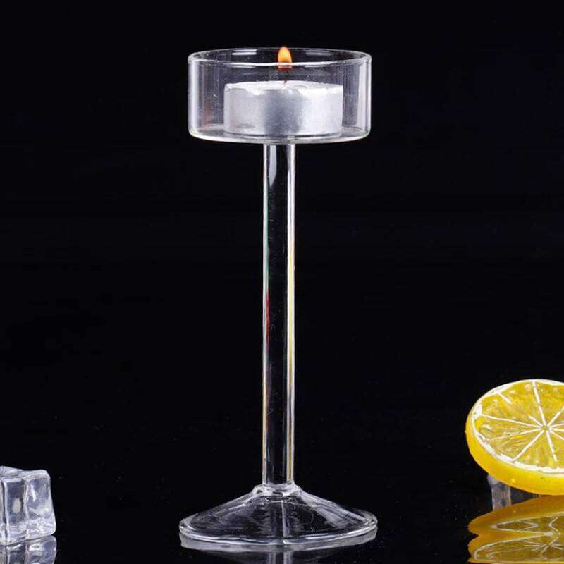 Tall Glass Candle Transparent Candlestick Holder Stand Table Centerpiece For Home Bedroom Wedding Party Romantic Dinner H260310