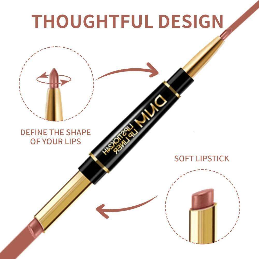 Double Headed Matt Waterproof Long Lasting Korean Woman Makeup Cosmetics Lips Glosses Lip Tint Pencil Lipstick Matte Z260310