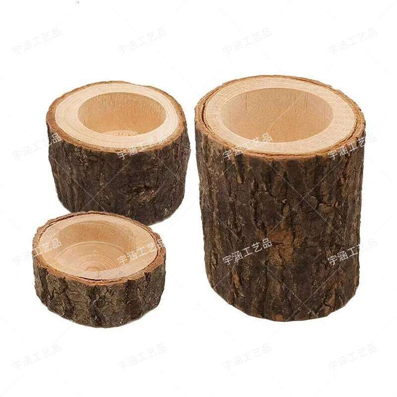 Tea Light Candle Holders Wooden Votive Tealight Holder Rustic for Wedding Baptism Birthday Baby Shower Party Home Decoration H260310