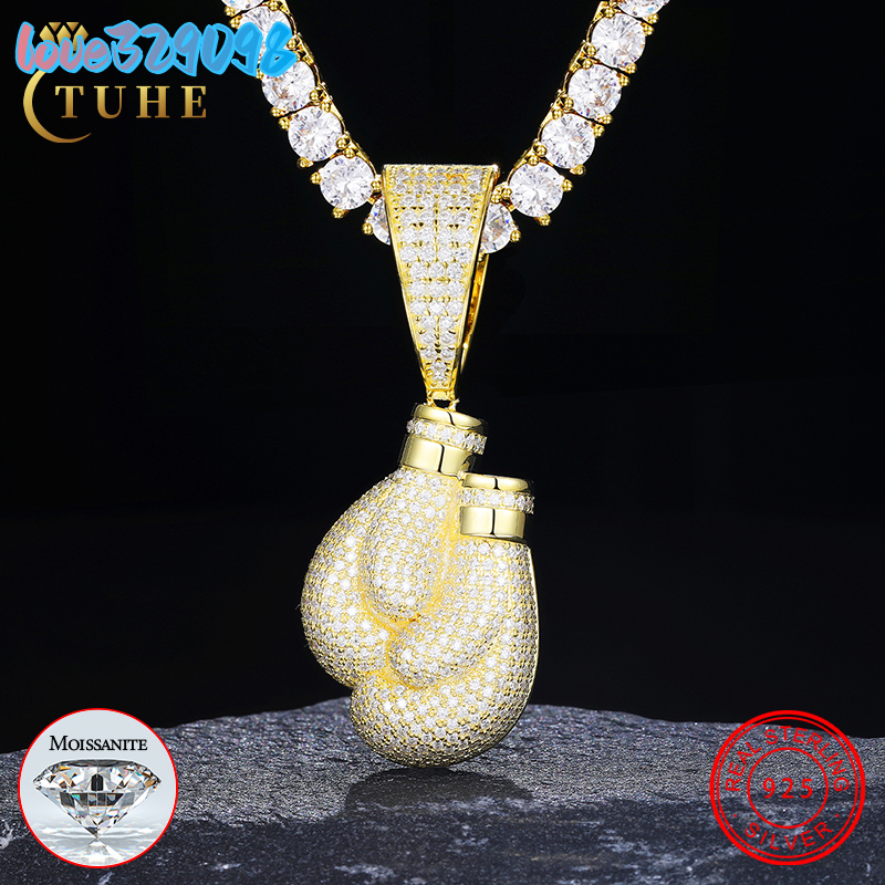 Jeweler Wholesale 18K Gold 925 Sterling Silver VVS Moissanite Diamond Iced Out Mitts Pendant With GRA Certificate