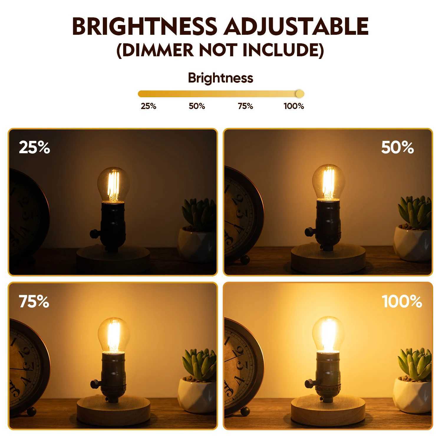 Retro 6W Led Filament Bulb E14 Base Globe Mini Light Bulbs Amber Glass Warm White 2700K Replacement Bulb for Pendant Chardeliers H260310