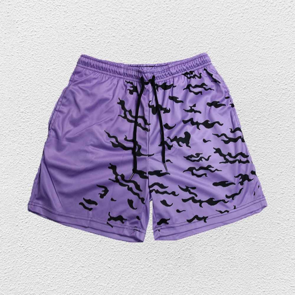 Anime Running Shorts Men Gym Sports Shorts Quick Dry Workout Training Gym Fitness Jogging Short Pants Summer Men Shorts N260310