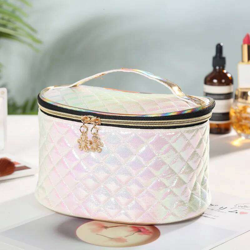 Women's Makeup PU Material Colorful Plaid Large Capacity Cosmetic bag, Travel organizer Portable Storage Bag Pencil case XJ260310