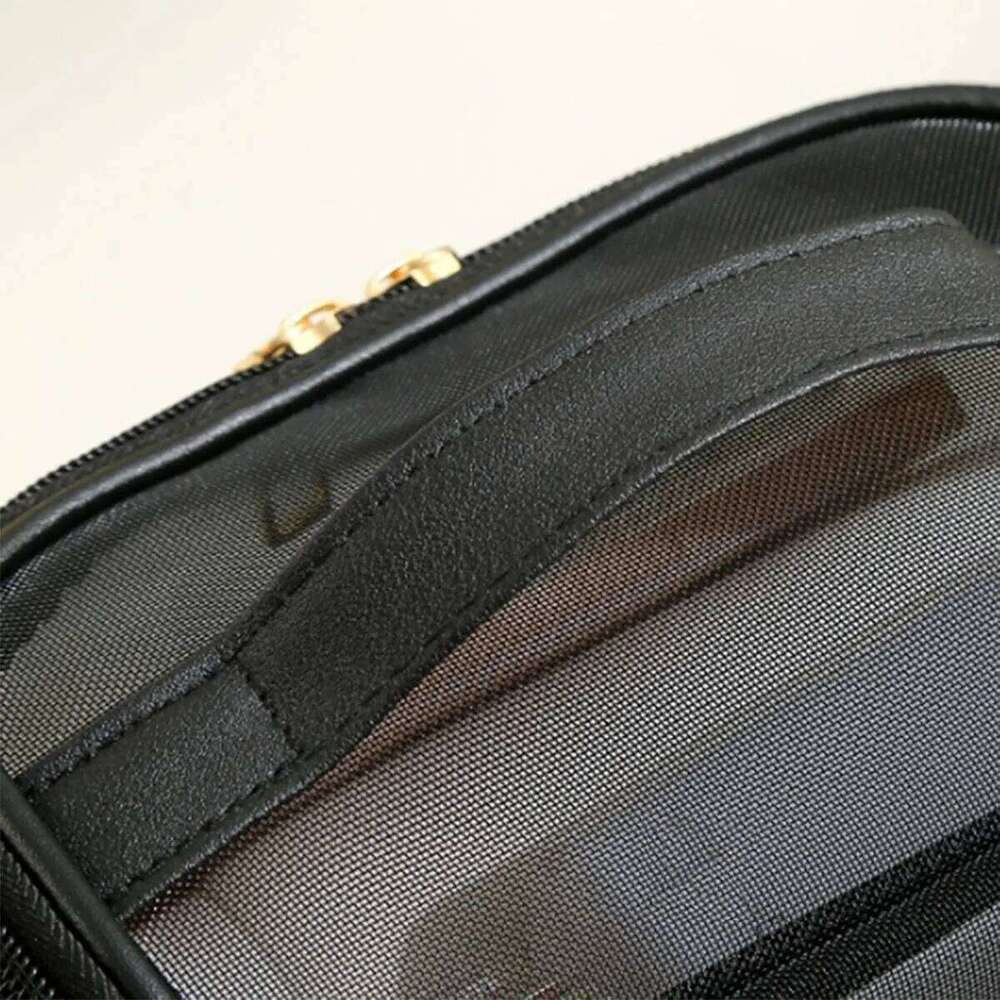Transparent mesh design for travel storage makeup bag, large capacity cosmetics finishing toiletry bag one pack XJ260310