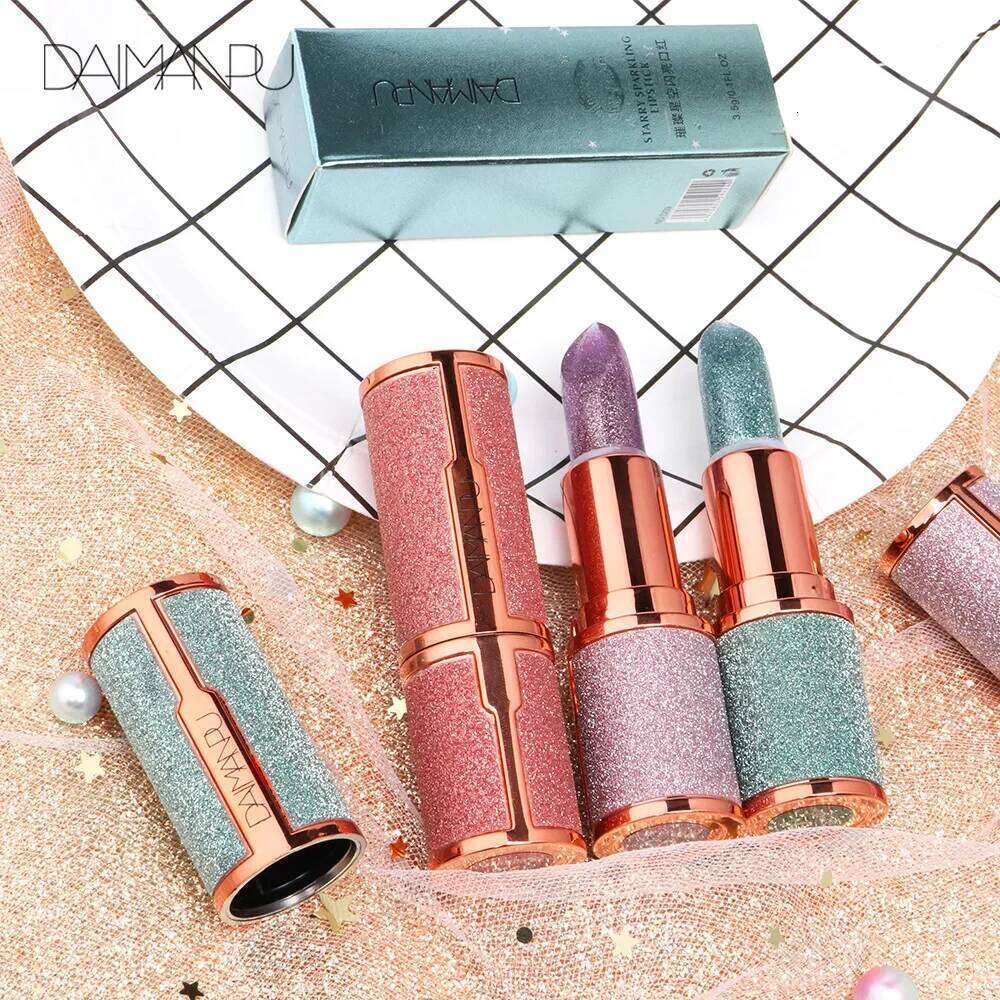 3Colors Glitter Temperature Change Lipstick Waterproof Longlasting Nude Matte Velve Gloss Smooth Texture Lip Makeup Cosmetic Z260310