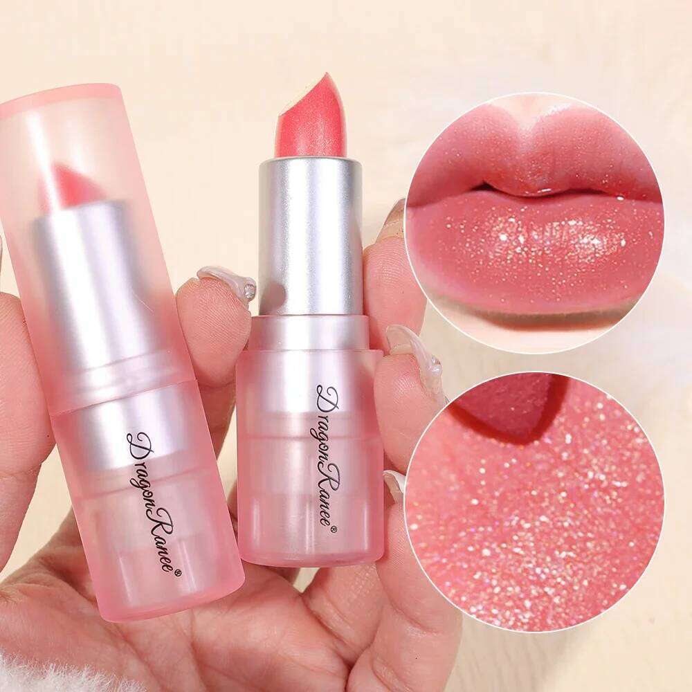 Lasting Glitter Lipstick Waterproof Nude Lips Moisturizing Gloss Pearlescent Shiny Lip Tint Korean Makeup Cosmetics Z260310