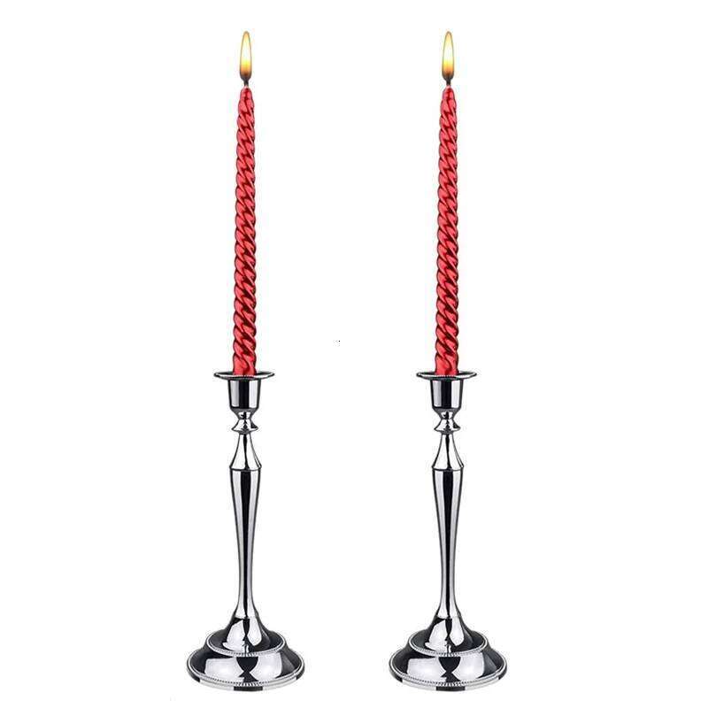 Taper Metal Candle Holder Gold Silver Candlestick for Wedding Formal Event Home Dinning Table Decoration H260310