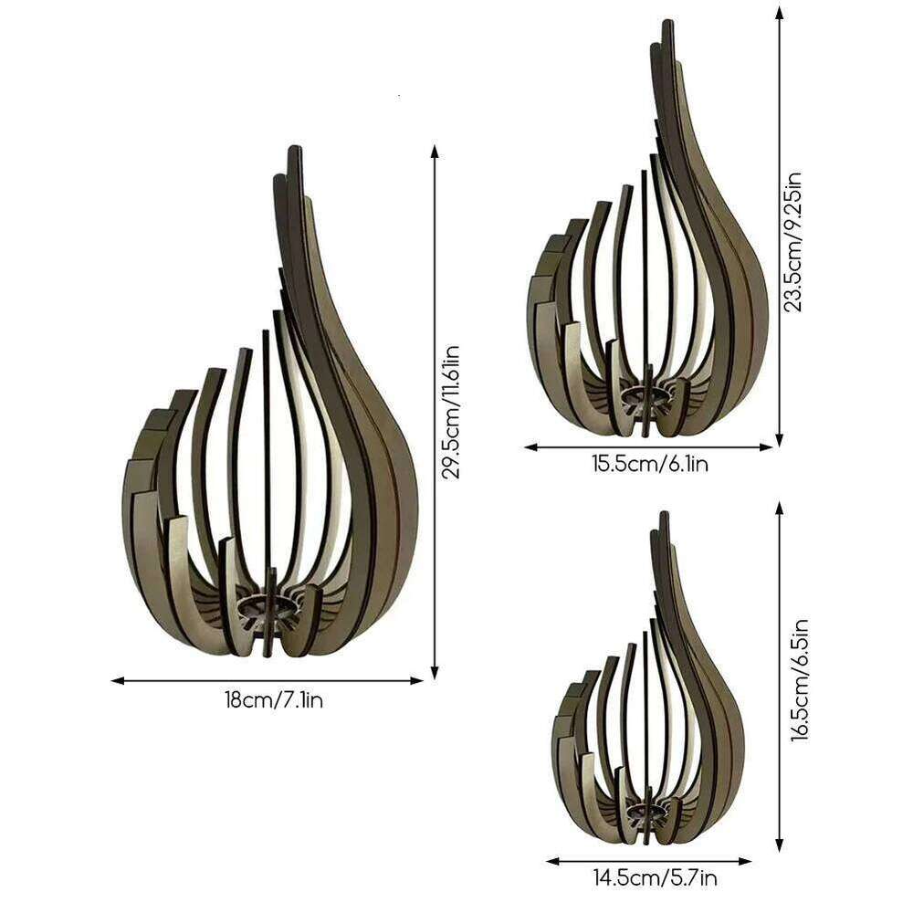 Wooden Tea Light Holder Elegant Modern Minimalist Candleholder For Yoga-Studio H260310