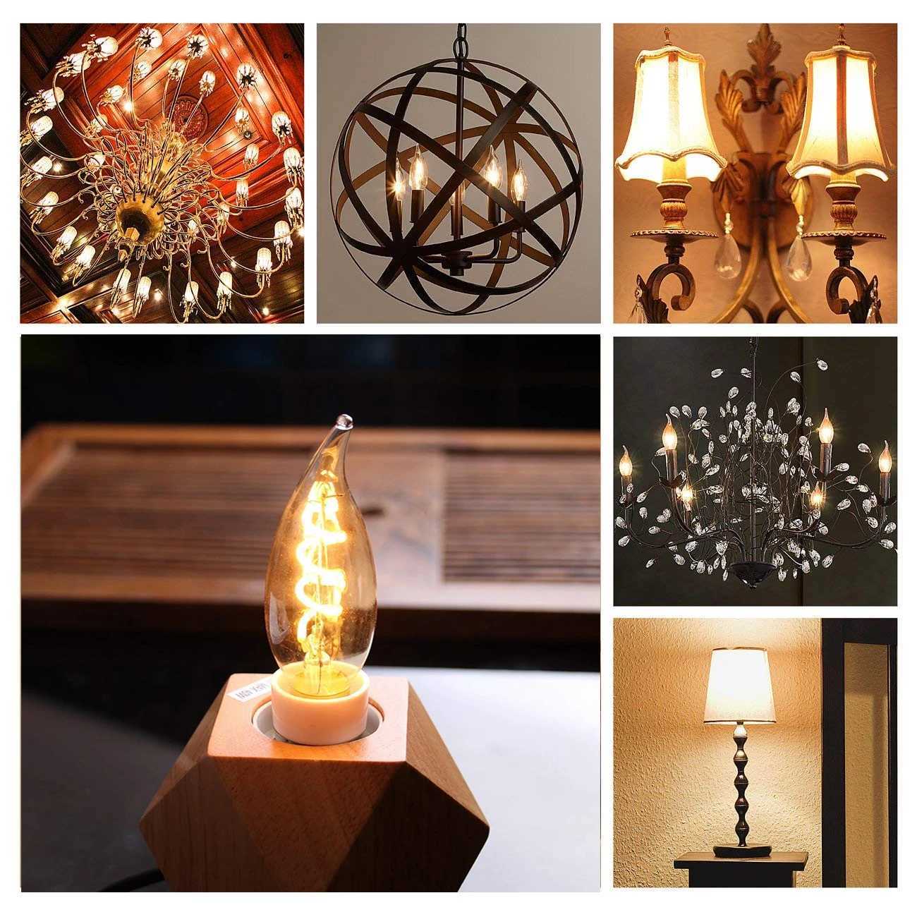 E14 E27 Retro Spiral Light LED Filament Bulb 110V-240V T25 C32 C35 T20L Dimmable 3W 2200K Vintage Lamps For Decorative Lighting H260310