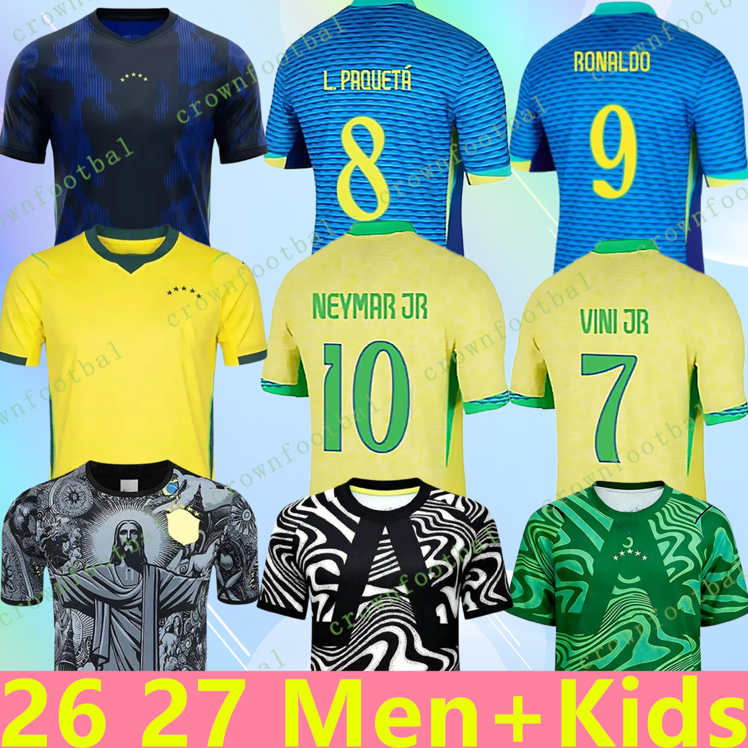 world cup 2026 Brasil Soccer Jerseys World Cup 2026 2027 BraziLS Football tops Shirt VINI JR RODRYGO PELE RIVALDO 26 27 Vintage NEYMAR Ronaldinho camisa brasil Kid kit