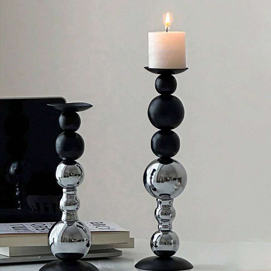 Metal Candle Holder Antique Wedding Bar Hotel Retro Atmosphere Candlestick Church Prayer Candlelight Desktop Home Decoration H260310