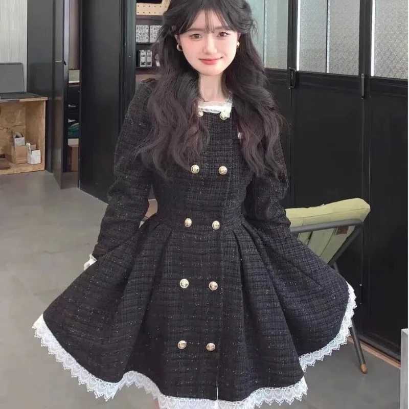 New Korean Version of Xiaoxiangfeng Elegant and Stylish Slim and Slim Dress Short Skirt and Long Sleeves for WomenT260310