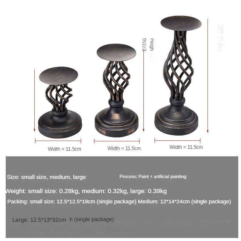 American Retro Candlestick Ornament Hollowed Out Black Valentine's Day Table Wedding Candlelight Dinner Prop Decoration Cup H260310