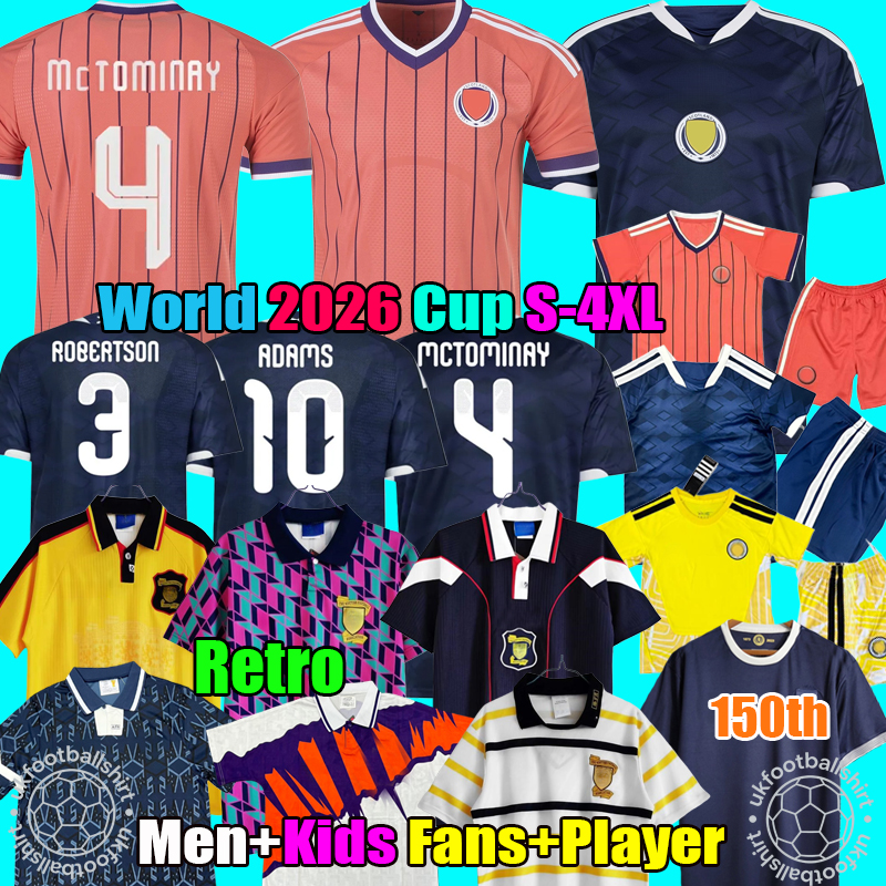 S-4XL Scotland Football Shirt 2026 Soccer Jerseys 26 27 2027 150th anniversary Retro 1991 1994 1998 1992 World Camisetas de Futbol Women men Kids Kit uniforms tops
