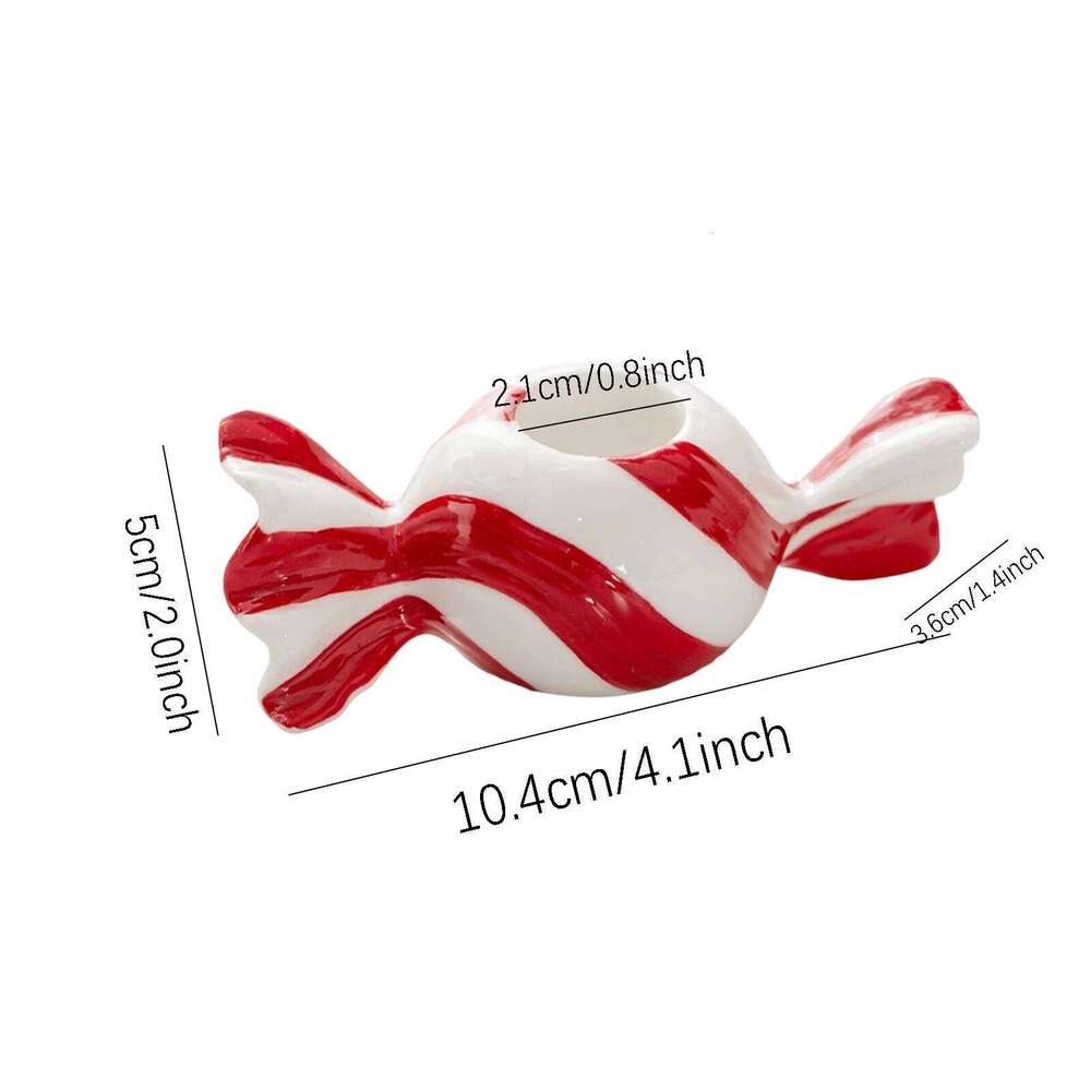 Creative Christmas 2026 New Years Xmas Candy Ceramic Candle Holder Desktop Ornament Home Decor Party Favor Present H260310