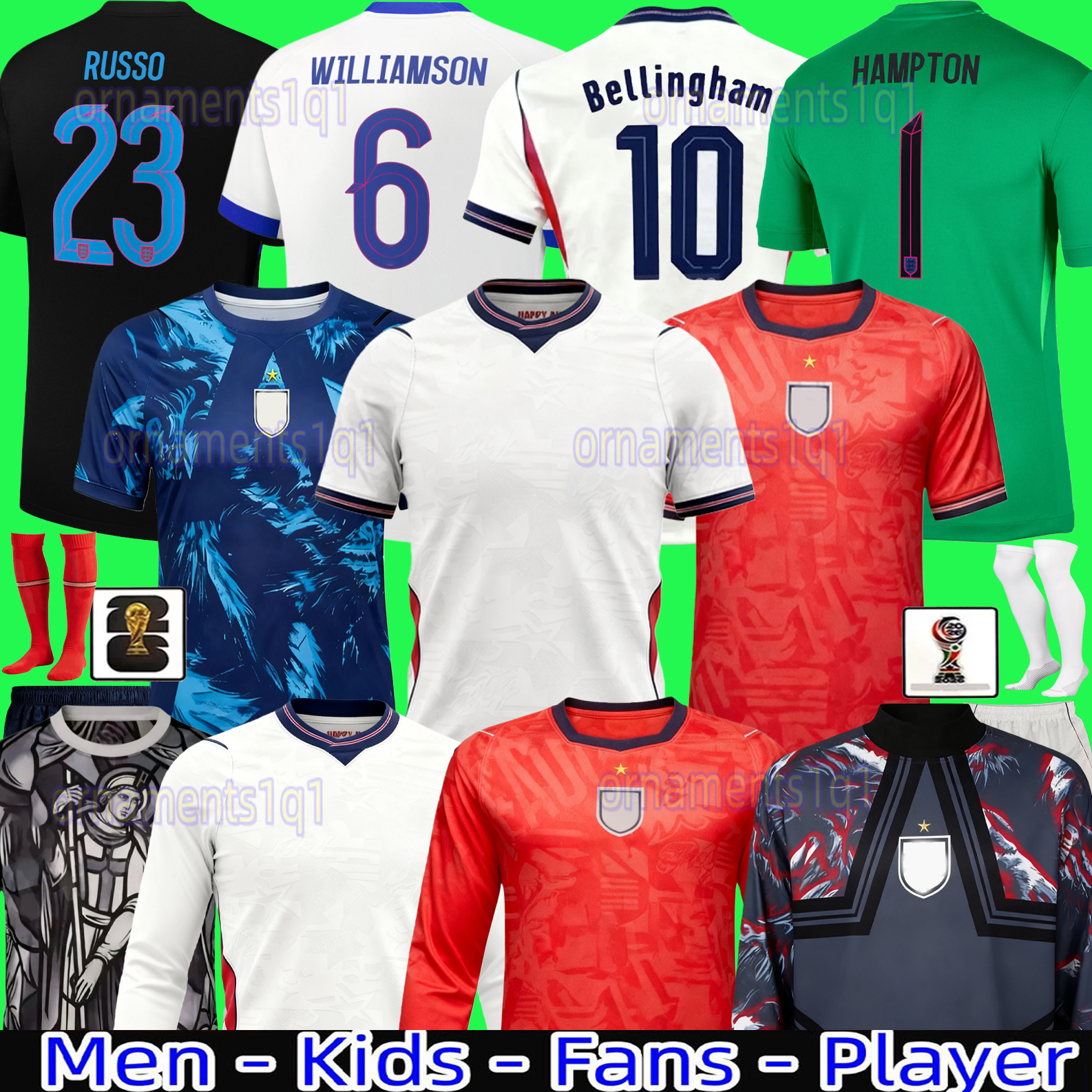england world cup 2026 Soccer Jersey Men Kids KANE BELLINGHAM MAINOO BOWEN RICE FODEN GORDON TONEY PALMER PICKFORD Football Shirt Soccer Uniforms WOMEN 2025 26 27