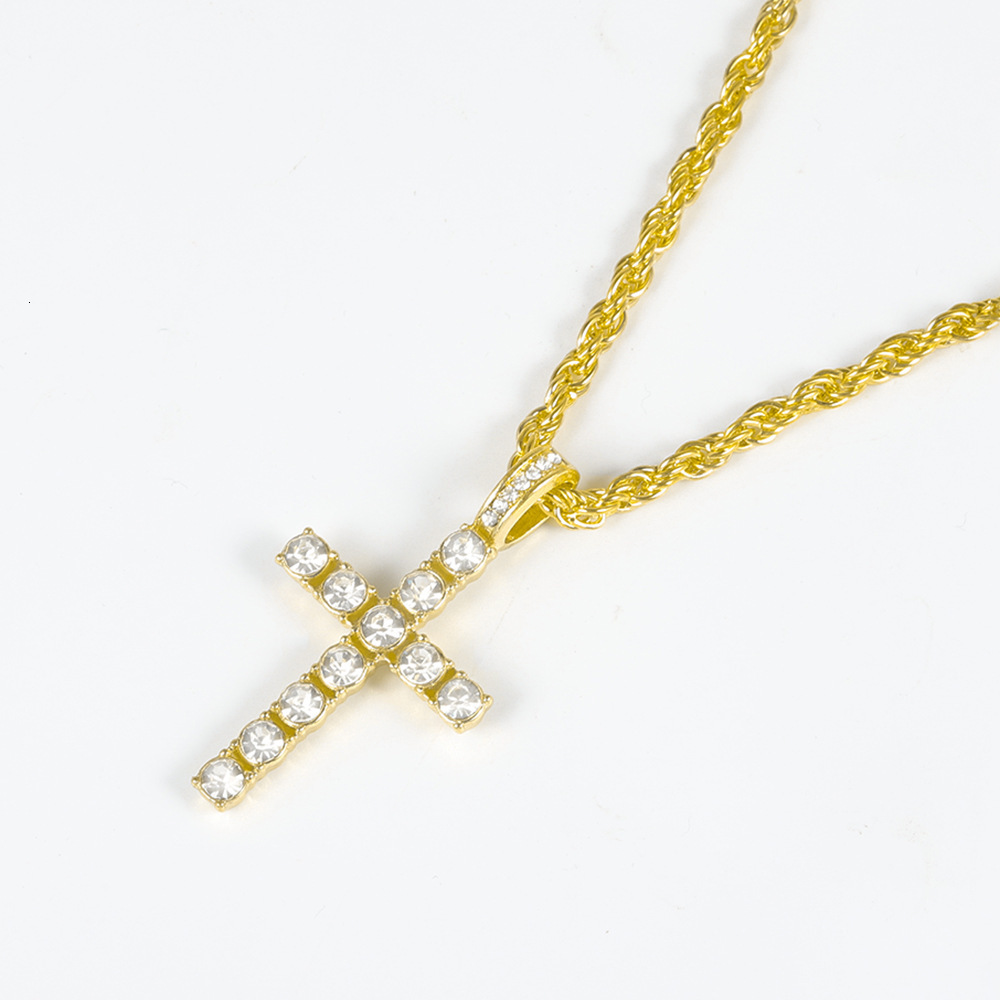 2026 New Designer Luxury Brand Hot Selling Hip Hop Cross Necklace Pendant With Full Diamond 4mm Tennis Chain Fashion Men's Personalized Jewelry