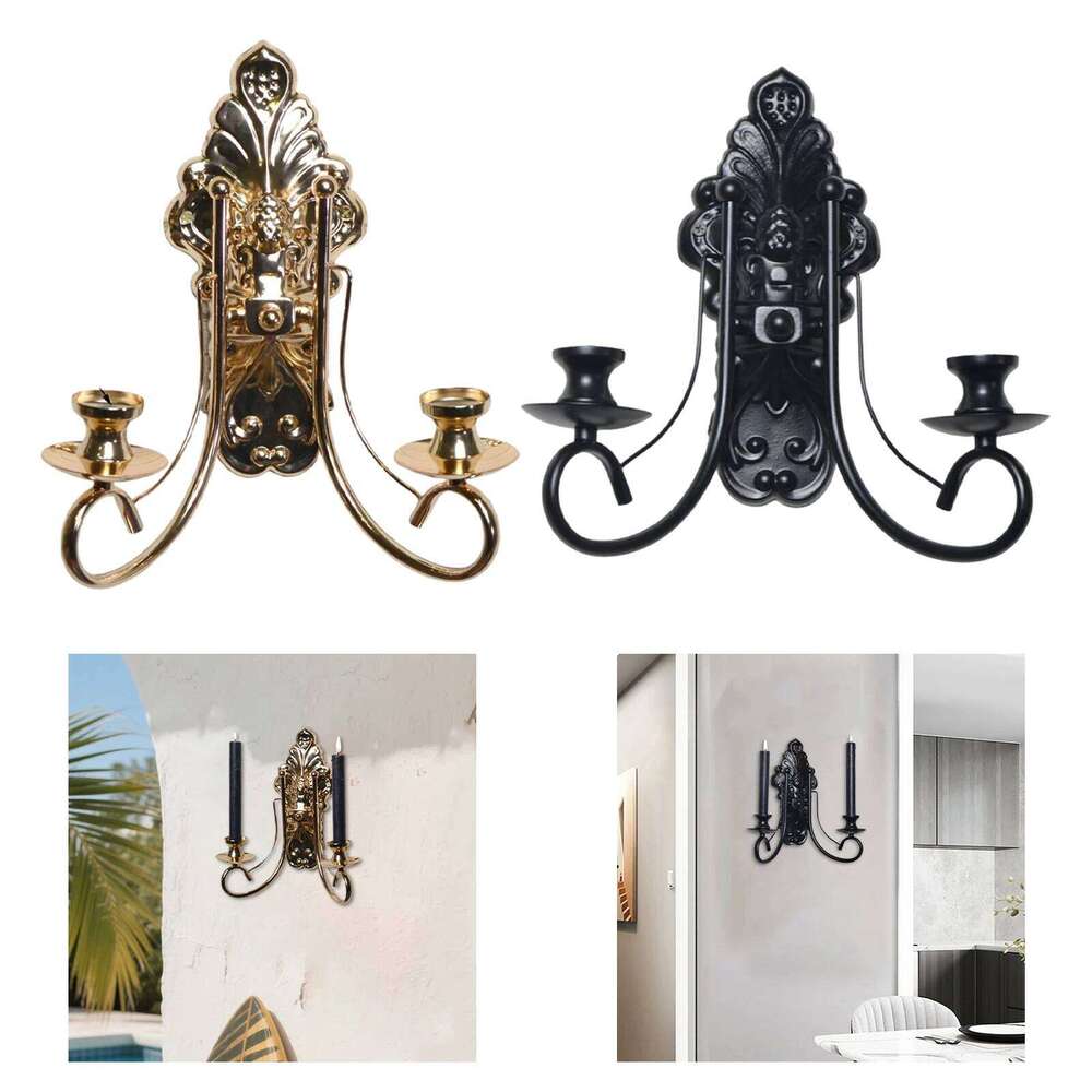 Wall Sconce Candelabra Vintage Retro Candle Holder Ornament for Living Room Patio Farmhouse Fireplace Home Decor H260310