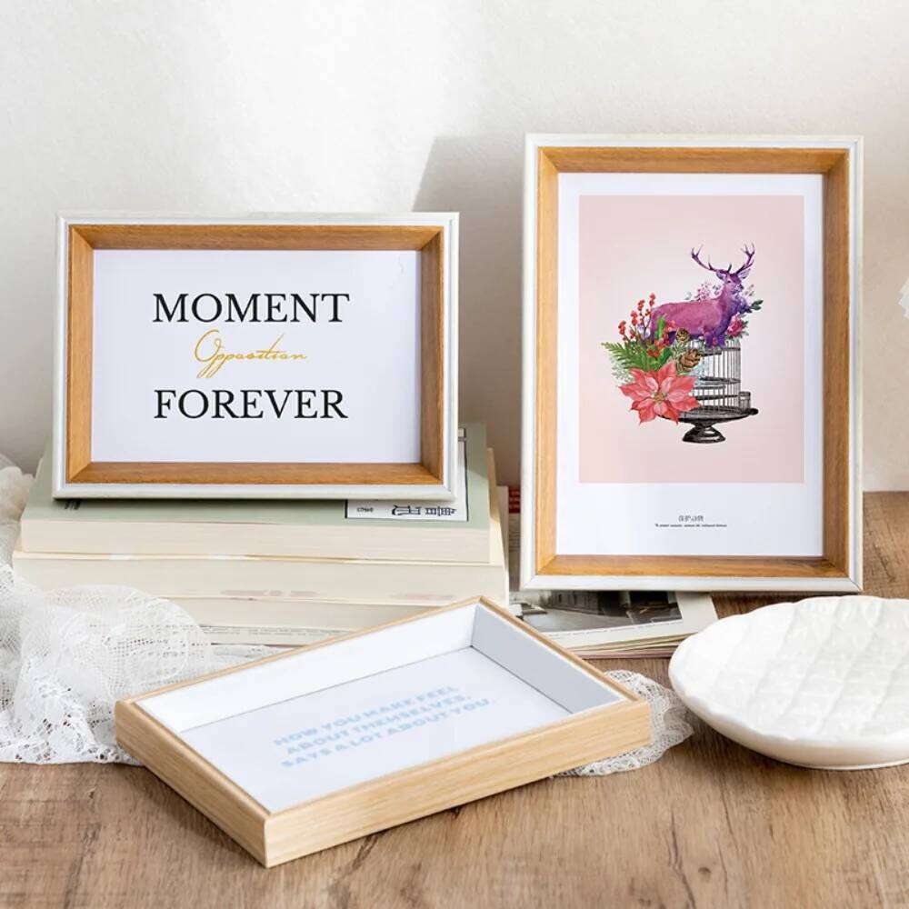 5/6/7/8/10 inch Wooden Wall Hanging Wood Picture Frame Stand For Pictures Photo Commemorative Home Decor H260310 - view 3