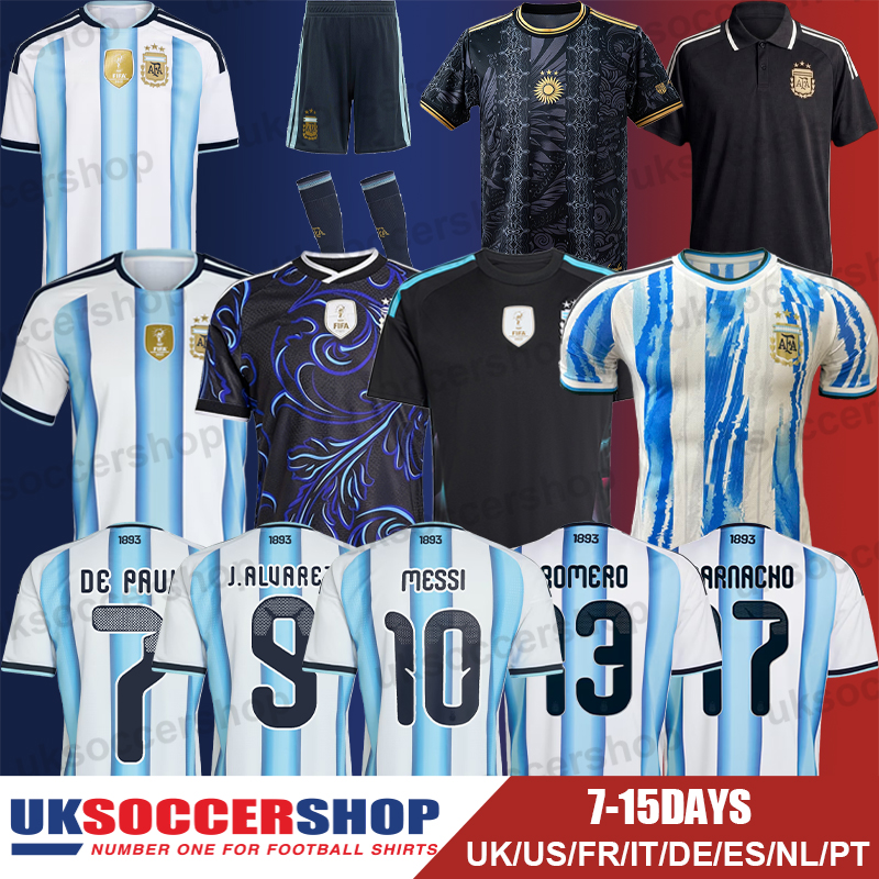 Argentina Football Jerseys World Cup 2026 Soccer Jerseys Retro Football Shirts Tops Kits Men Kids Women Fans Player 3XL 4XL